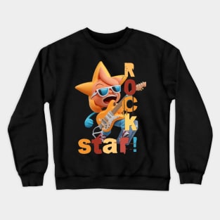 Rock Star With Guitar Crewneck Sweatshirt